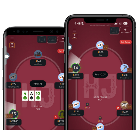 Two phones displaying hijack tables
